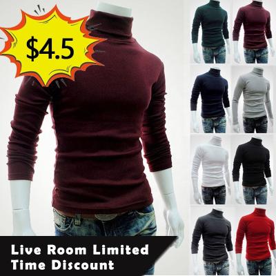 China Anti-Wrinkle Men's Long Sleeve Plain Collar Sweater Sweater Turtle Neck Men Tops for sale