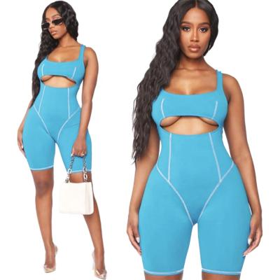 China New Breathable Cavity Shorts Overalls Ladies Solid Color Sportswear Casual Sports Bra for sale