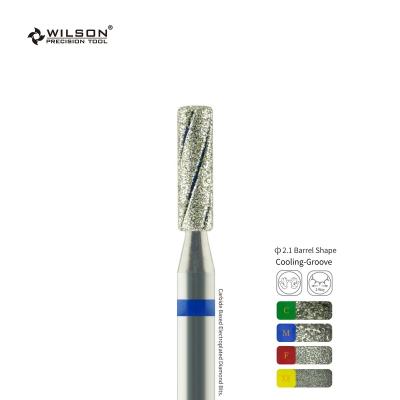 China Quickly Remove Cooling RTS / 2.1mm - Groove Barrel Shape Portable Electric Nail Cuticle Manicure Nail Drill Bits Diamond Nail Clean Bit for sale