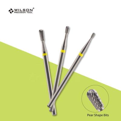 China Quickly Remove RTS/Pear Form Bit Uncoated Carbide Nail Bit Remove Cuticle Nail Drill Bit Set WILSON High Quality Nail Drill Bit for sale