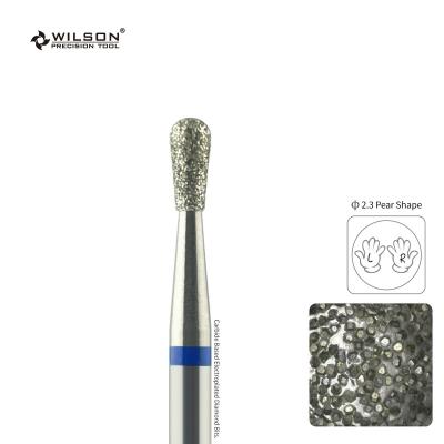 China Quickly Remove RTS/2.3mm Pear Form WILSON Electric Nail Bit Cuticle Carbide Clean Nail Drill Bit 3/32