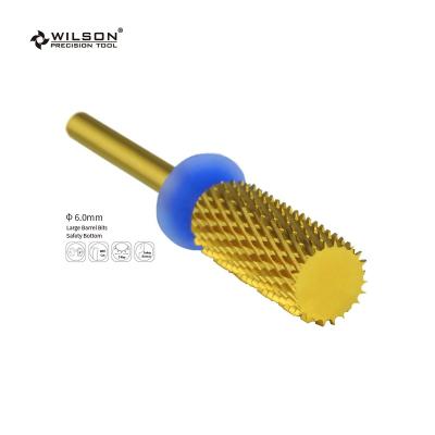 China Quick Remove Big Hard Gel Barrel Bit - Safety Bottom 2.35mm TiN Coating Nail Drill Bit High Quality New Arrival Carbide Nail Bit for sale