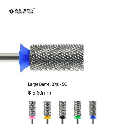 China Quick Remove Hard Big Gel RTS / 6.6mm Barrel Bit - Uncoated SC Logo Engraving Nail Drill Bits Nail Polishing Armor Removal Fast Carbide Nail Bit for sale