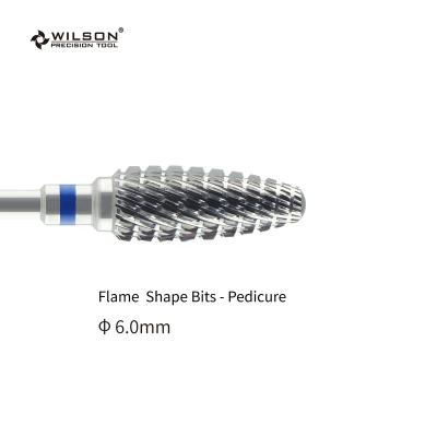 China Remove callused skin around side walls. RTS/Flame Shape Bit - Pedicure Uncoated WILSON Nail Drill Bit Carbide Nail Bits Reomve Callus Carbide High Quality Nail Bit / for sale