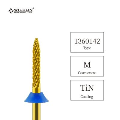 China Use under the nail. 1360142-M Under Nail Remover Bit TiN Coating WILSON Carbide Nail Bit Remove Gel Nail Drill Bit Set for sale