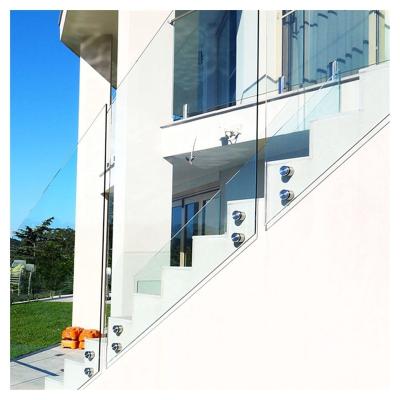 China Traditional CBDMART Glass Balustrade Glass Balconies Railing Frameless Glass Railing Adjustable Standoff for sale