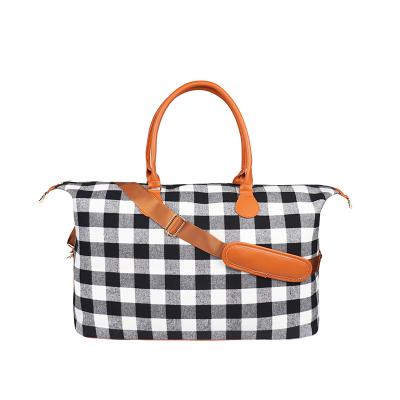 China Eco-Friendly Duffel Bag Wholesale Canvas Striped Weekender Duffel Bag Men's Duffel Travel Set For Men for sale