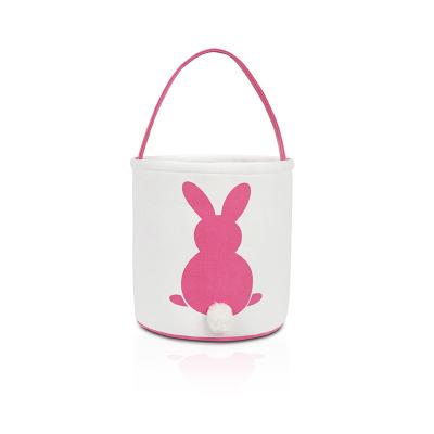 China Wholesale Personalized Eco-Friendly Bunny Boys Easter Bucket Cute Girls Basket Easter Gift Monogram Fuzz Tail for sale