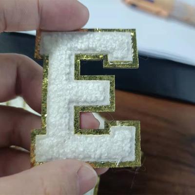 China Viable Wholesale Sticker Colorful Chenille Embroidered Letters Patch Adhesive Letter Patches for sale