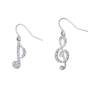 China FASHIONABLE Diamond Temperament Personality Fashion Music Note Asymmetrical Earrings for sale