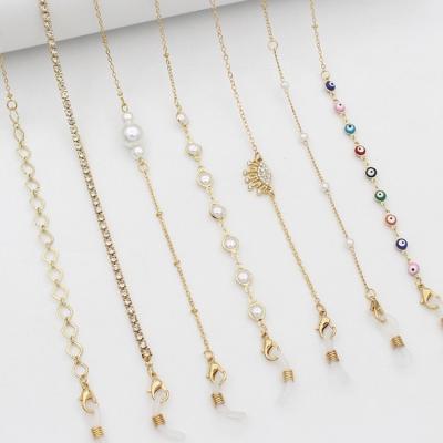 China Trendy Fashion Woman Four Seasons Pearl Glasses Chain Acrylic Glass Bead Glass Chain Chain for sale