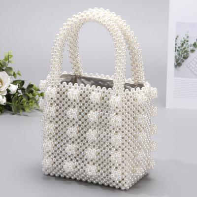 China High Quality Fashion Fancy Acrylic Or ABS Handmade Beaded Handbag For Women Girls for sale