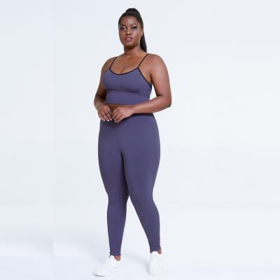 China Breathable Plus Size Activewear Plus Size Workout Clothes Casual Sportswear Two Piece Set Women for sale