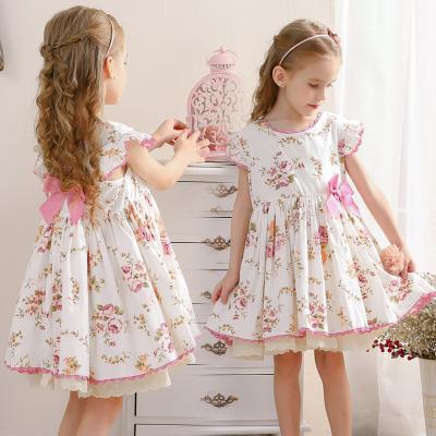 China Breathable Spain Style Girls Princess Clothes Summer Children's Cotton Fluffy Dress for sale