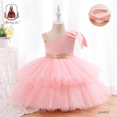 China Yoliyolei Washable Babies Dresses 2-12 Years Wedding Christmas Prom Bridesmaids Dress Gown Dresses For Kids for sale