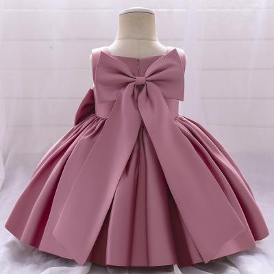 China One Year Old Sleeveless Princess Bridesmaid Birthday Dress Western Style Anti-Static Bowknot Girl's Little Dress for sale