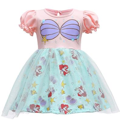 China The Halloween Party Costume Where 2022 New Movie Cosplay Kids Party Ariel Mermaid Girls Summer Dress costume for sale