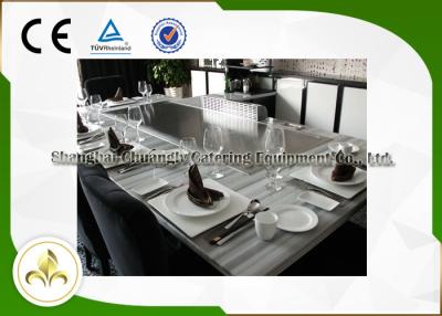 China Purificador de escape Mesa de parrilla Teppanyaki de 8 asientos Mesa de parrilla de restaurante japonés en venta