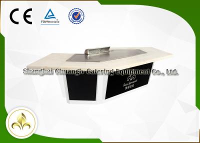 China Snow Mountain Gas Teppanyaki Plate Japanese Dining Grill Built In Air Blower for sale