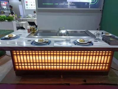 China Kommerzielle legierter Stahl Teppanyaki-Grill-Tabelle mit elektrostatischem Dampf-Reinigungsapparat zu verkaufen