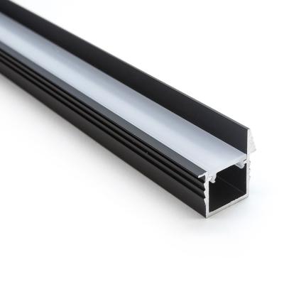 China Furniture LED Profile Ceiling Wall Drywall Cabinet Aluminum Gypsum Strip Bar High Quality Plaster For Staircase Lighting Black Profile for sale