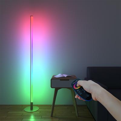 China Retro Modern Intalian LED RGB Wifi Tripod Room Radio Stand Gold Copper Tuya Floor Lamp Vintage Minimalist Corner Smart Remote Standing Vintage for sale