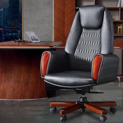 China (Height)Adjustable Modern Office Furniture Swivel Desk Chairs Sillas Giratorias Computer Leather Office Chair With Arms for sale