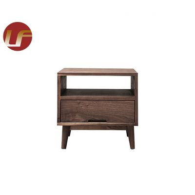 China Adjustable (Other) Free Standing Wooden Nightstand Solid Wood Bedside Table With Furniture Supplier for sale