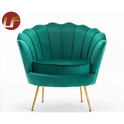 China (Others) 2020 Modern Adjustable Legs Shell Sofa Chair With Shell Steel Dining Velvet Chair Shell Shape Arm Chair Flower Designer Gold for sale