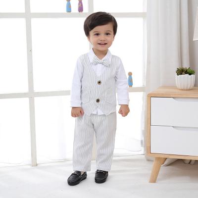 Chine New Style 2 Piece Sets Boys Quality Children's Formal Kids Clothes Dress Bow Tie Shirt 1-4 Years Baby Suit Set Boy Set For Boys à vendre