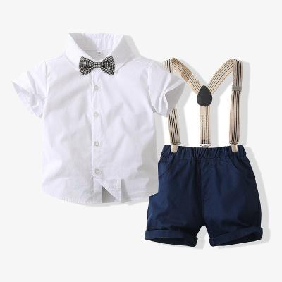 Chine New Quality Formal Baby Clothing Sets Boy Short Sleeve Suits 1 Year Old Birthday Dress For Boys Dress Up Suits With Bow Wholesale à vendre