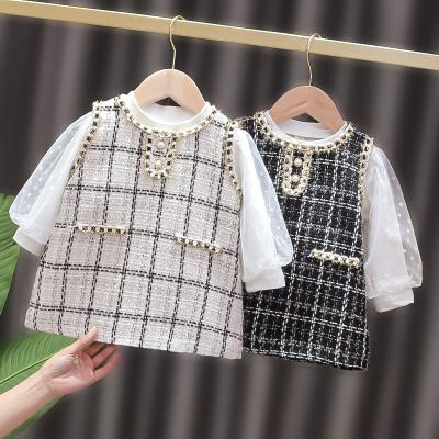 China New Autumn Dress For Baby Girl Mini Long Sleeve Check Kids Dresses Anti-wrinkle Latest Children Dress Designs For Girls en venta