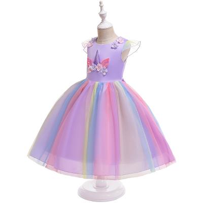 China Sleeveless Princess Dresses Girls Party Performance Wear Babies Dresses Kids Design Washable Puffy Unique Girls Dress for sale