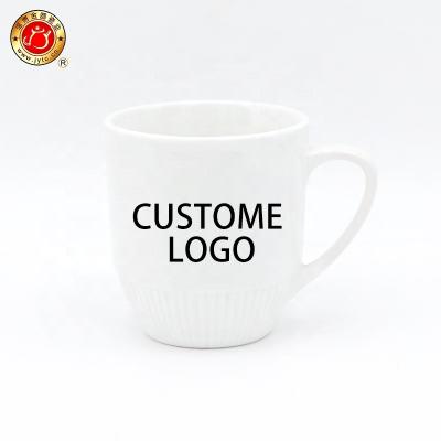 China Sublimation Viable Wholesale White Porcelain Cups Luxury Inner ClassicBlue White Mug for sale