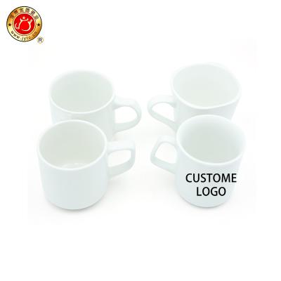 China Viable Single White Sublimation Printing 16oz Black White Pottery 200ml Bulk Coffee Mugs for sale