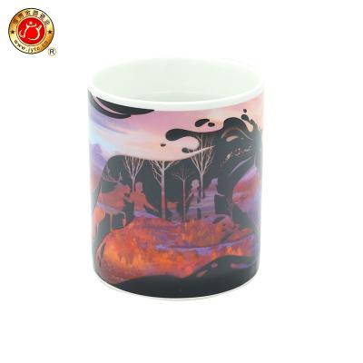 China Viable Wholesale 24oz Pumpkin Mug Custom Color Changing Halloween Mug Sublimation Mug for sale