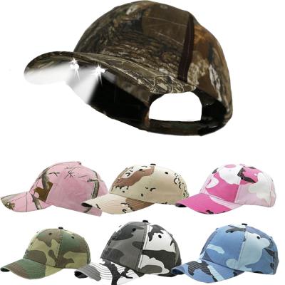 China COMMON Promotional LED Light Camouflage Trucker Hat Cap For Camping Hunting And Fishing for sale