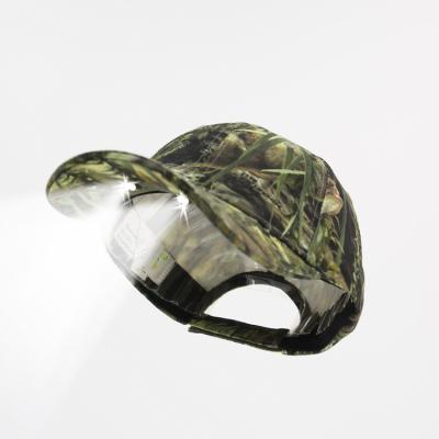 China COMMON Powercap Camouflage 4 LED Headlamp Ultra Bright Battery Operated Hunting Cap for sale