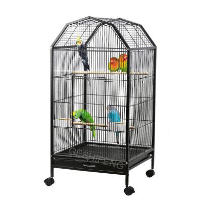 China Amazon Stocked 2022 Hot Selling Big Bird Cages Canary Yellow Parrot Breeding Aviary Modern Bird Cage For Birds for sale