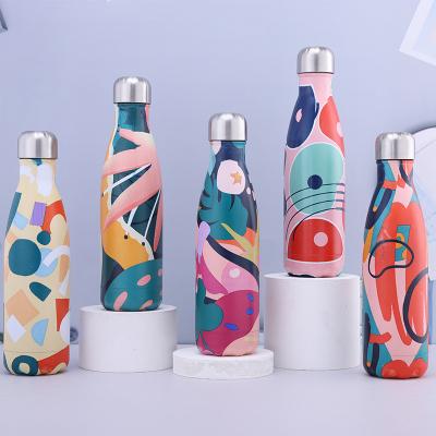 China New viable wholesale cola type water bottle 500ML double wall vacuum insulated stainless steel water bottle creative thermos flask for sale