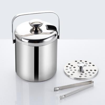 China Hot Selling Sustainable 1.3 L Stainless Steel Amazon Ice Bucket with Lid Tongsand Carry Handle, Great for Bar Beer, Champagne, Wine and Chilling for sale