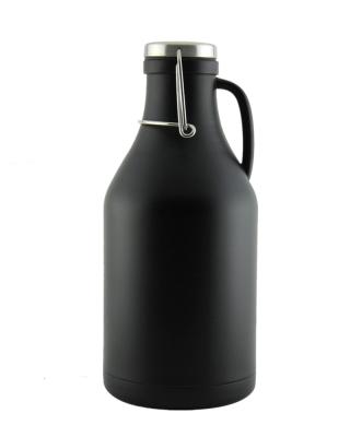 China Amazon Selling 64oz Viable Hot Beer Shaker Double Wall Vacuum Insulated Stainless Steel Hot Water Black Metal Thermos Flask for sale