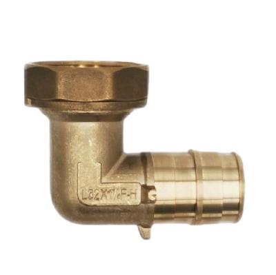 China PEX Pipe Lines Connect Manufacture Supply F1960 Brass Expansion Fitting Quick Connect Female Swivel Elbow For Pex A Expansion Fitting for sale