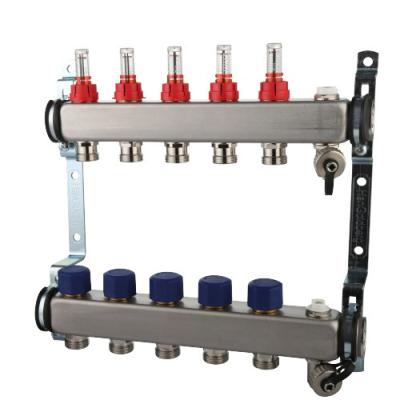 China Heater Parts Stainless Steel Underfloor Heating Dispensers HVAC Manifolds Manifold Water Heating System for sale