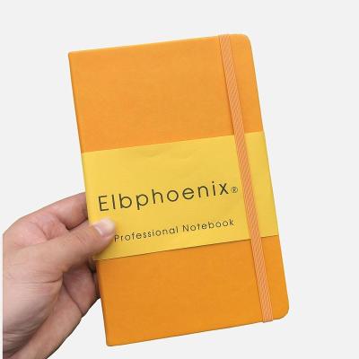 China Cheap Custom Hardcover Notebook Business PU Business PU Agenda Orange Leather Classic Notepad for sale