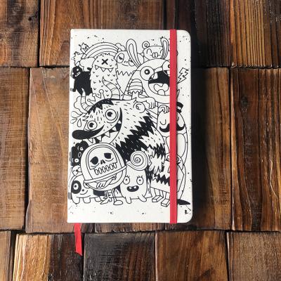 China 160gsm Hardcover Book Paper Dot Grid Journal Doodle Notebook PU Leather UV Printing Cover for sale