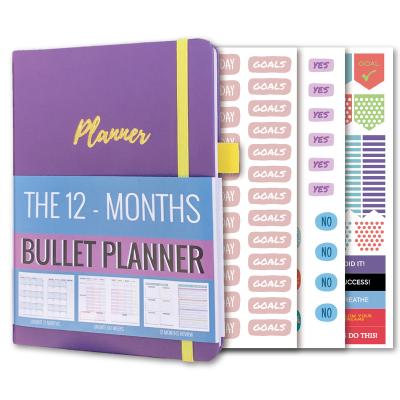 China Hourly Hardcover Bullet Planner Program Edition - Undated Deluxe Weekly and Daily Planner with Time Slices. time management appointment for sale