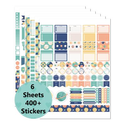 China Custom Printing Ready Made Free Design Explorer MOON Sticker Planner Journal Notebook Decorative Free Chart Template for sale