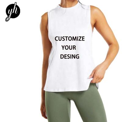 China QUICK DRY Wholesale Custom Logo Vest Print Fashion 100% Cotton Quick Dry Women's Knitted Tank Tops for sale