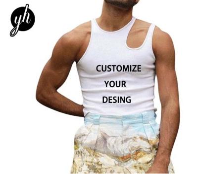 China Mens QUICK DRY Tank Tops Solid Color Sleeveless Sexy Hollow Out Streetwear Invests Personality Breathable Tank Top for sale